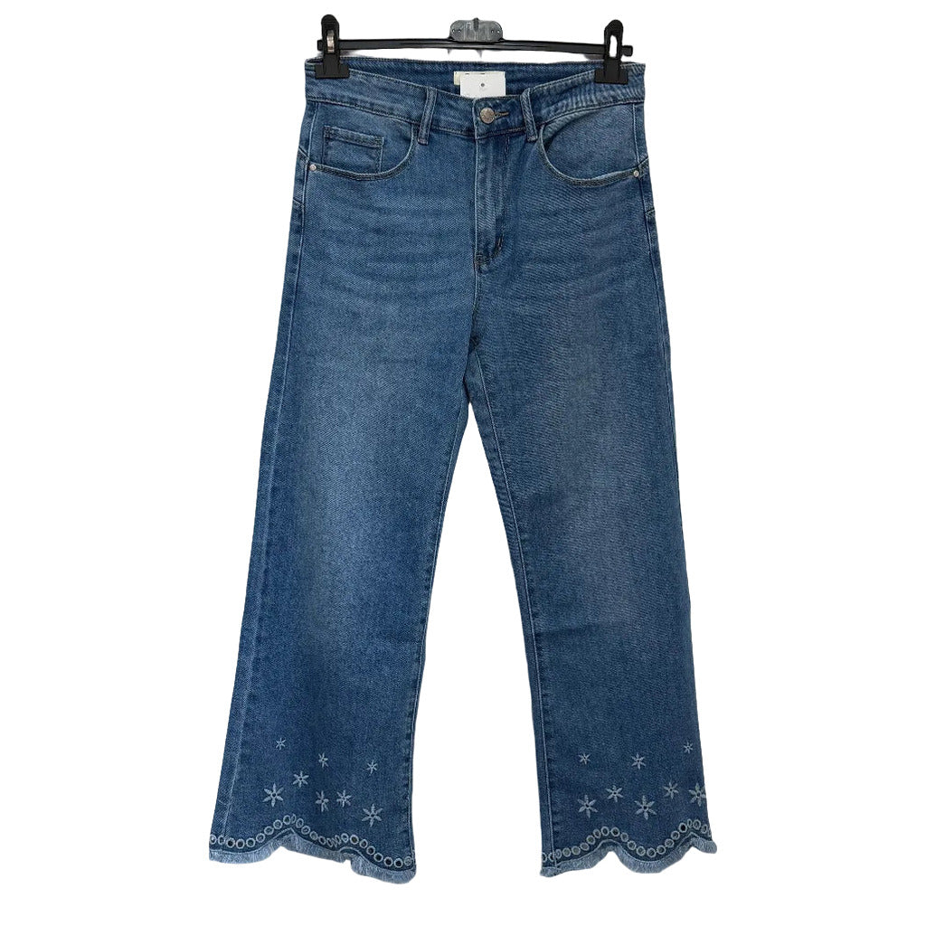 Pantalón Vaquero lisboa en color único sobre fondo blanco para mujer Angara Moda