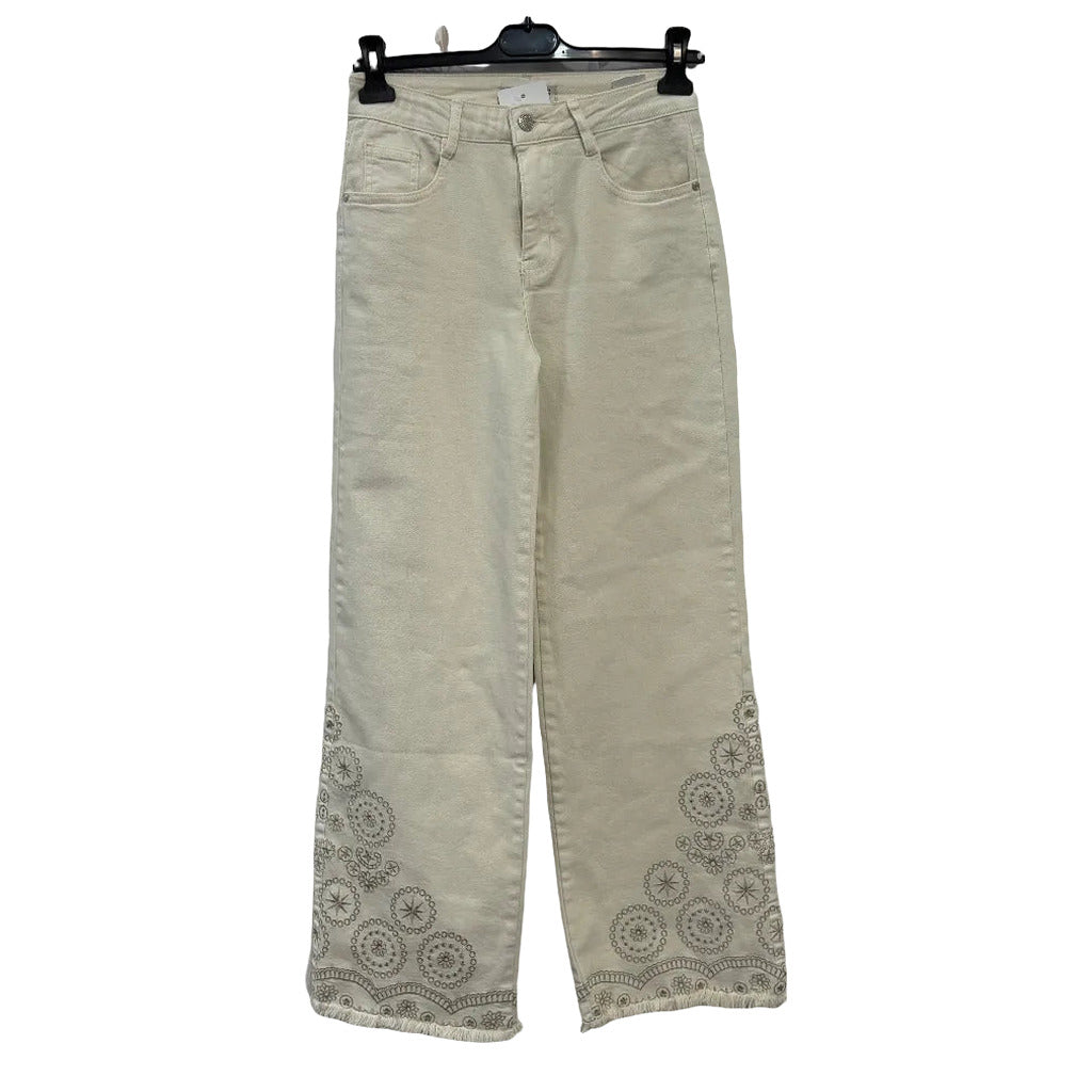 Pantalón Vaquero napoles en color único sobre fondo blanco para mujer Angara Moda
