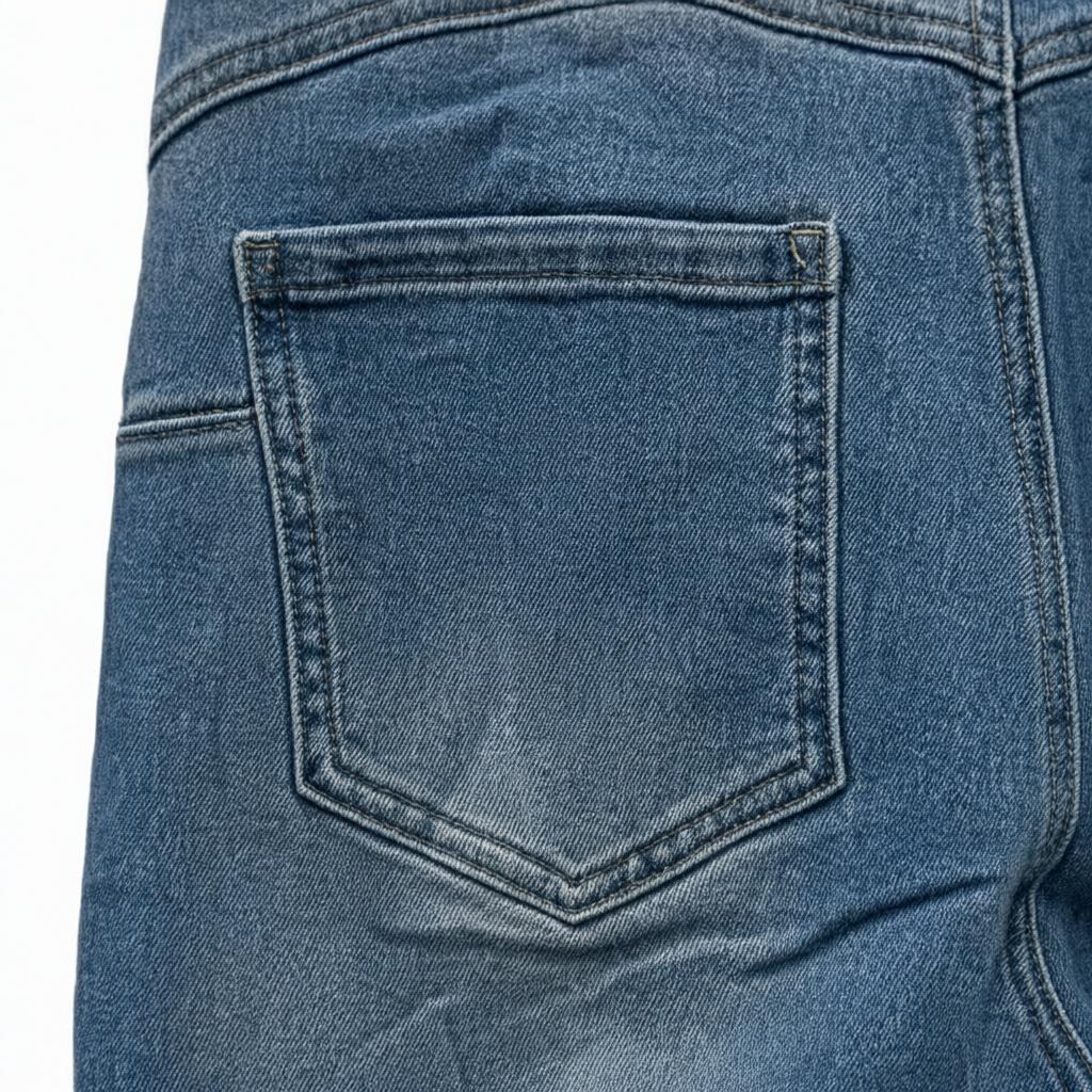 Detalle del tejido de Pantalón Vaquero split para mujer Angara Moda