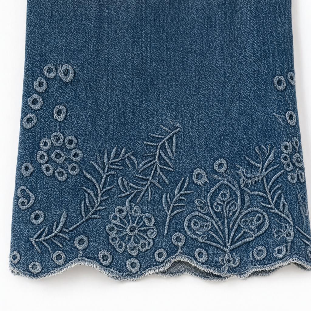 Detalle del tejido de Pantalón Vaquero salvador para mujer Angara Moda