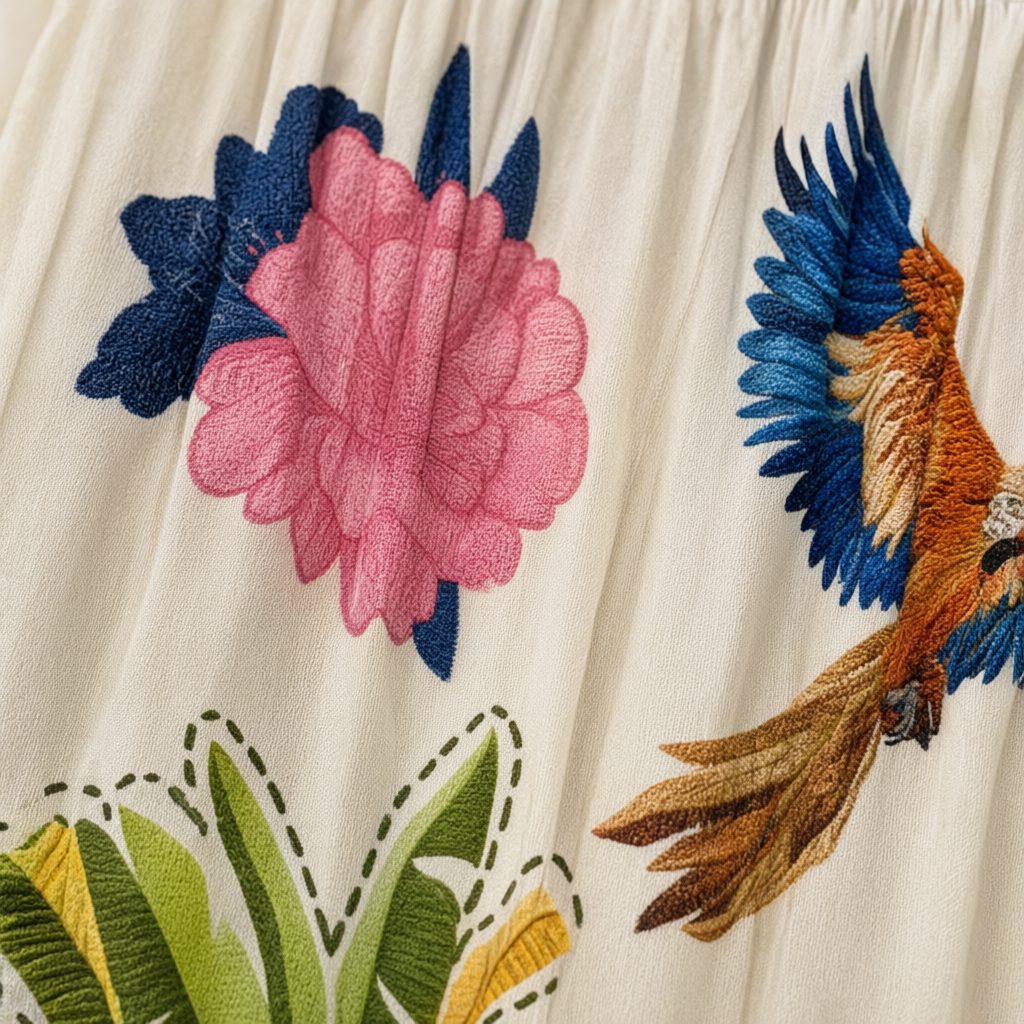 Detalle del tejido de Pantalones jalisco4 para mujer Angara Moda