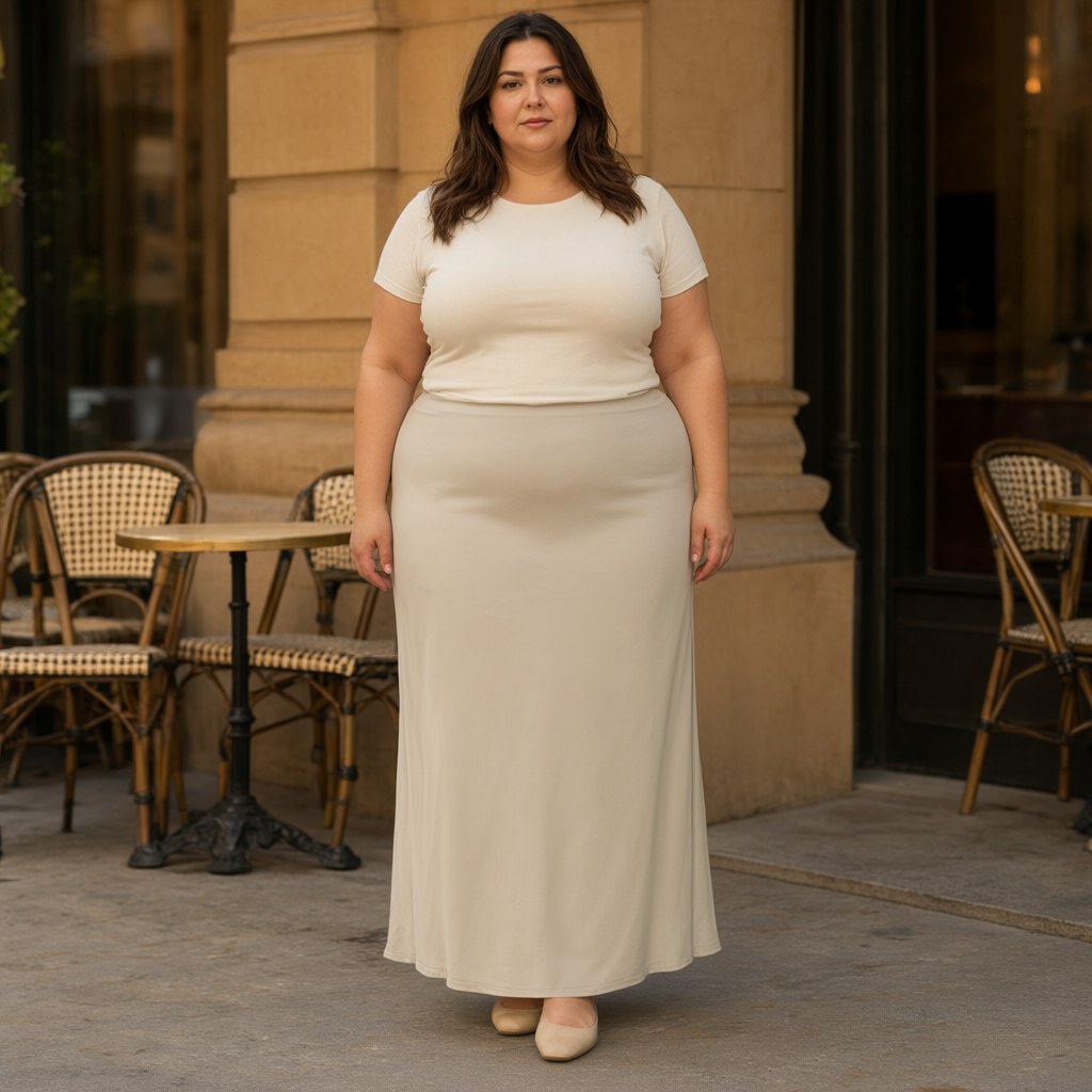 Falda Midi eternidad con una modelo para mujer Angara Moda