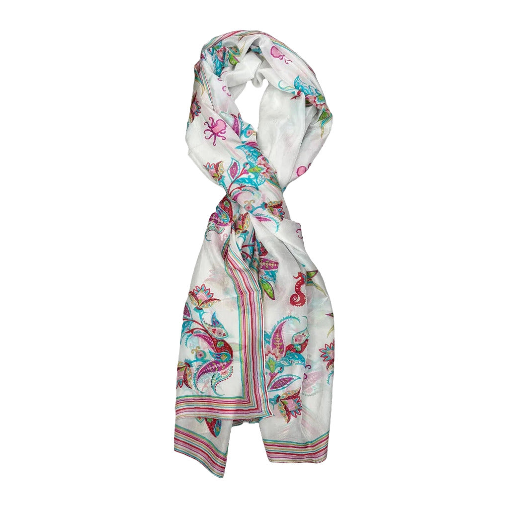 Pañuelo caballito sobre fondo blanco para mujer Angara Moda