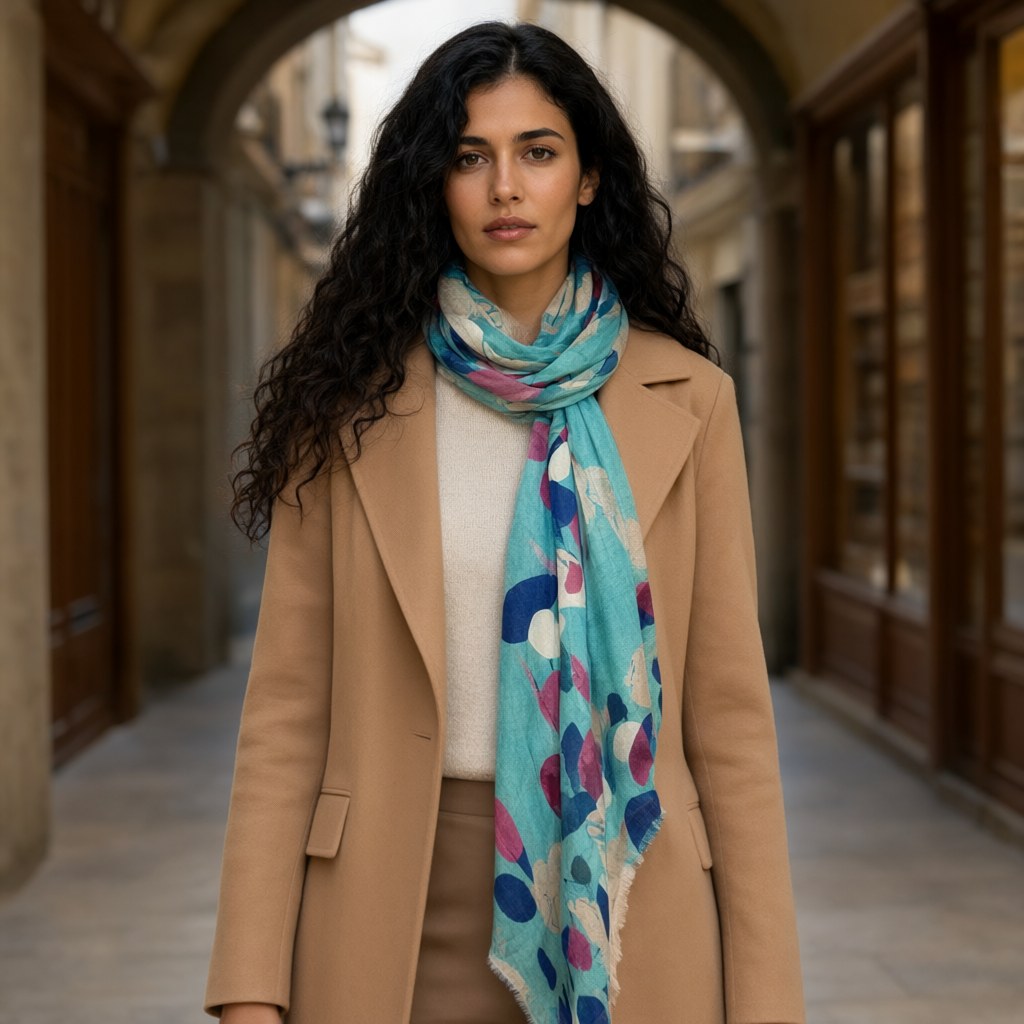 Pañuelo turquia con una modelo para mujer Angara Moda