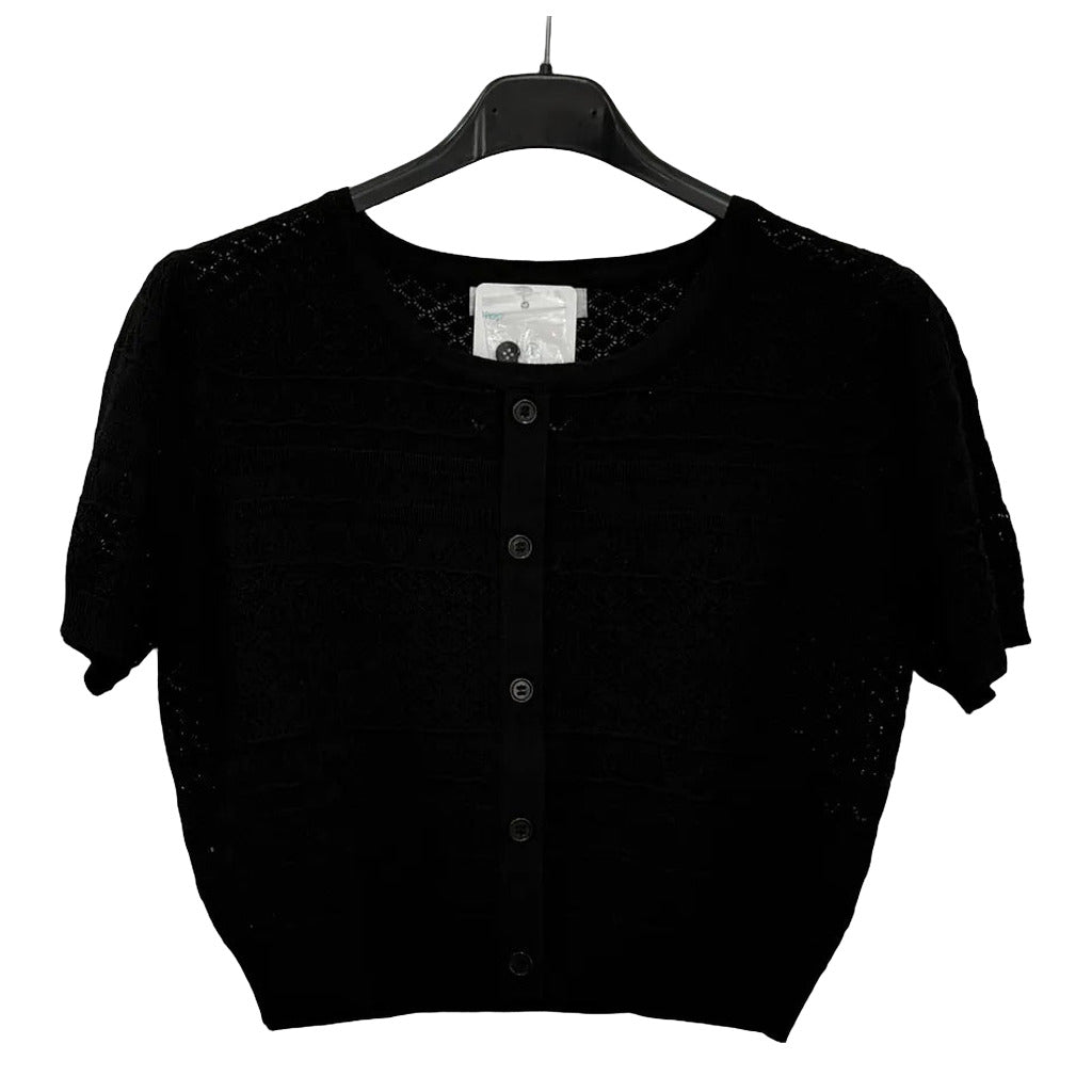 Top tolup en color Negro sobre fondo blanco para mujer Angara Moda