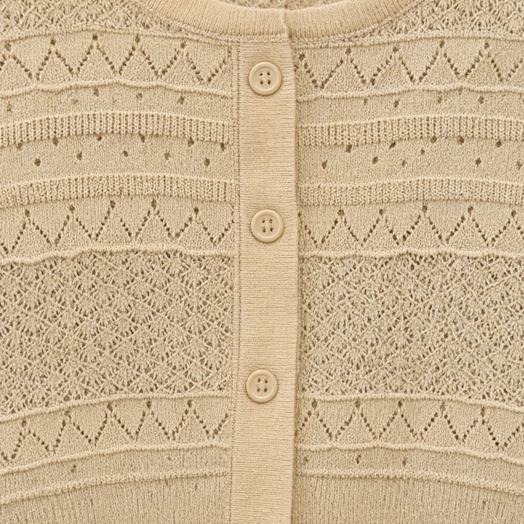 Detalle del tejido de Top tolup para mujer Angara Moda