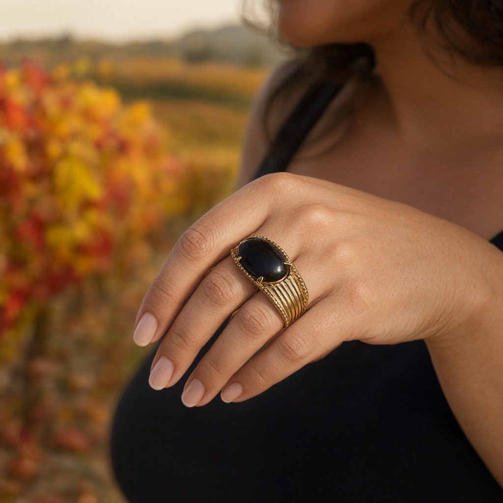Anillo mazatlan puestos en una modelo para mujer Angara Moda