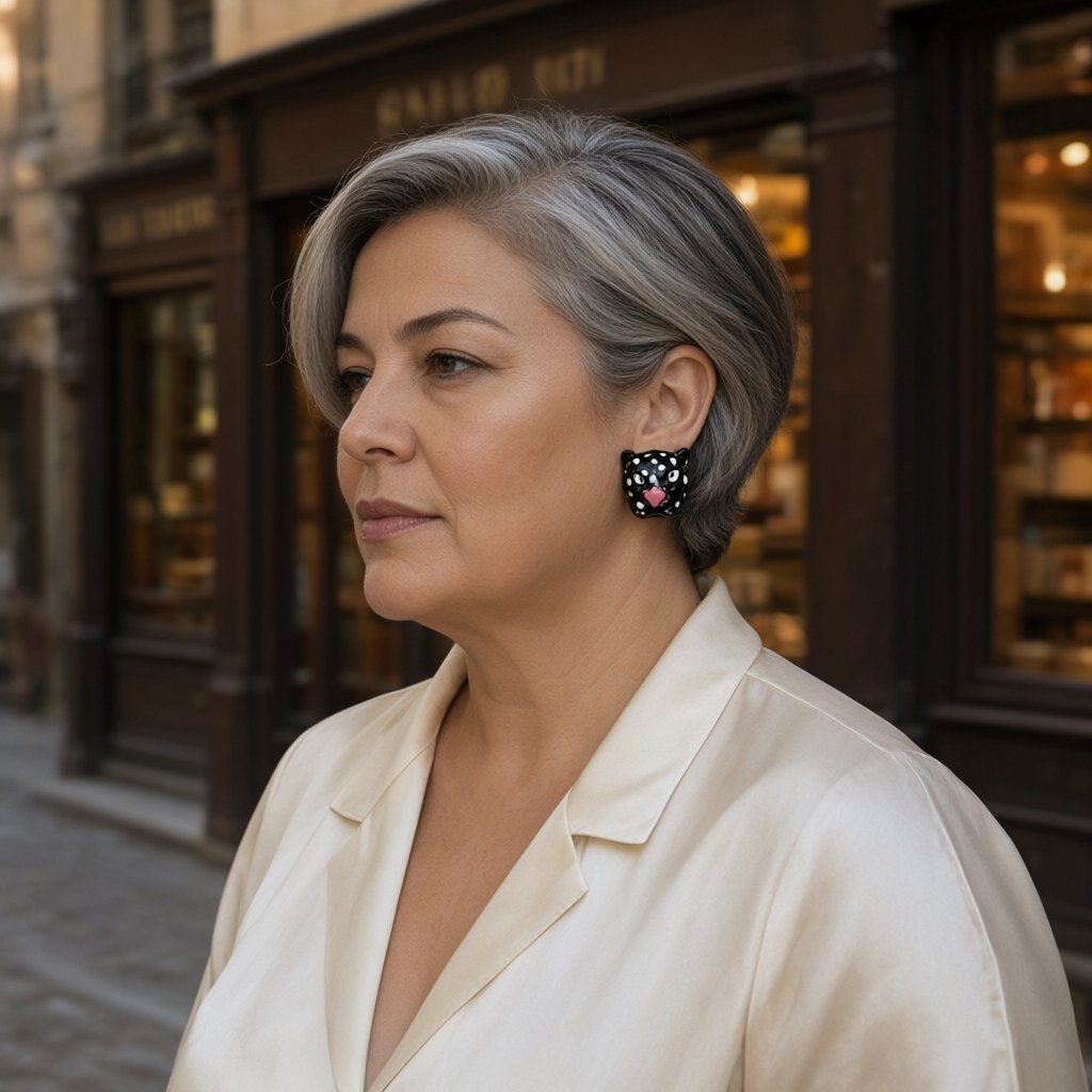 Pendientes baguira puestos en una modelo para mujer Angara Moda