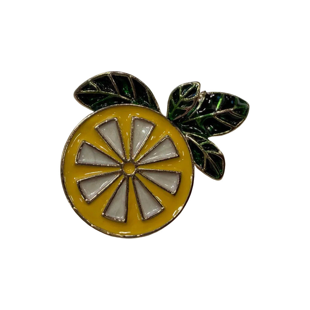 Broche Limóncito sobre fondo blanco para mujer Angara Moda
