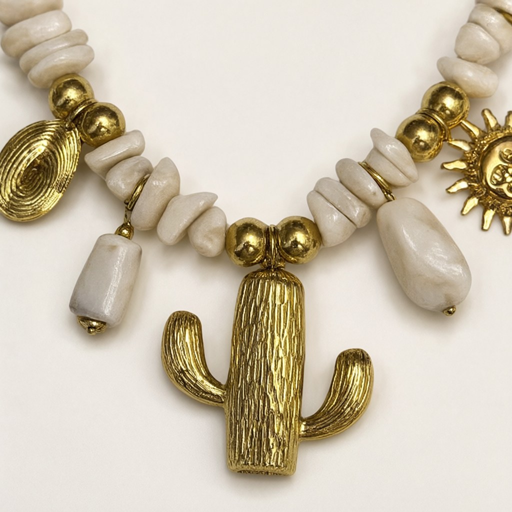 Detalle de Collar corto desierto para mujer Angara Moda