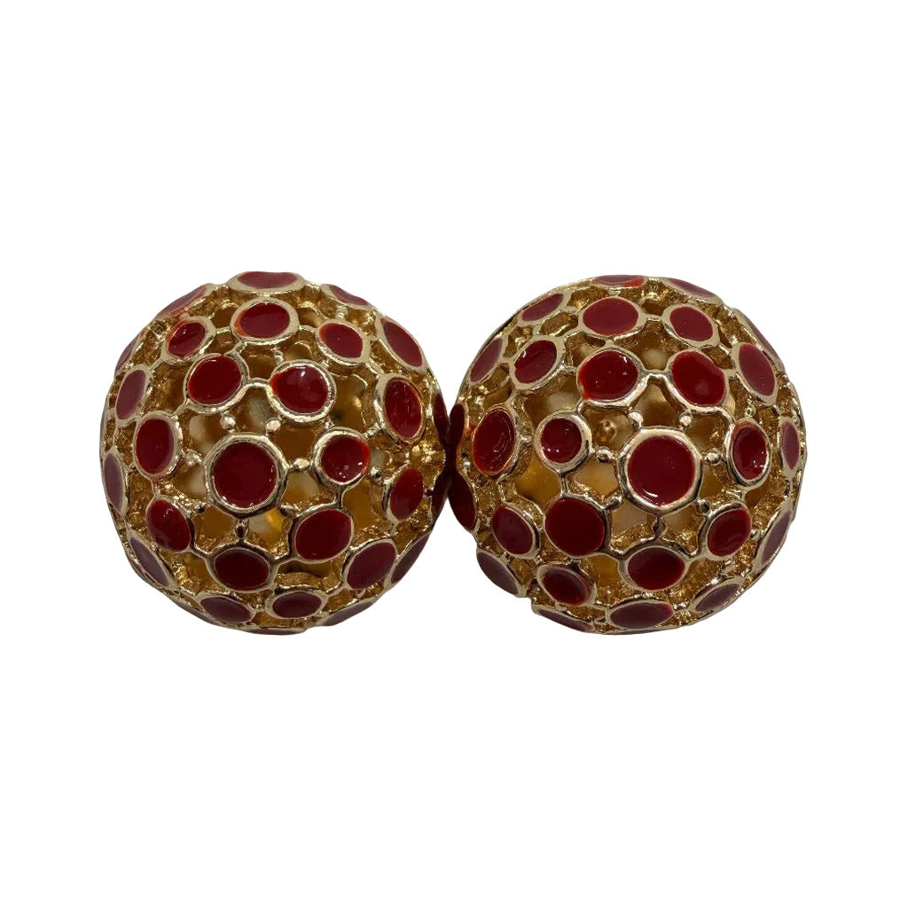 Pendientes coquitos en color Rojo sobre fondo blanco para mujer Angara Moda