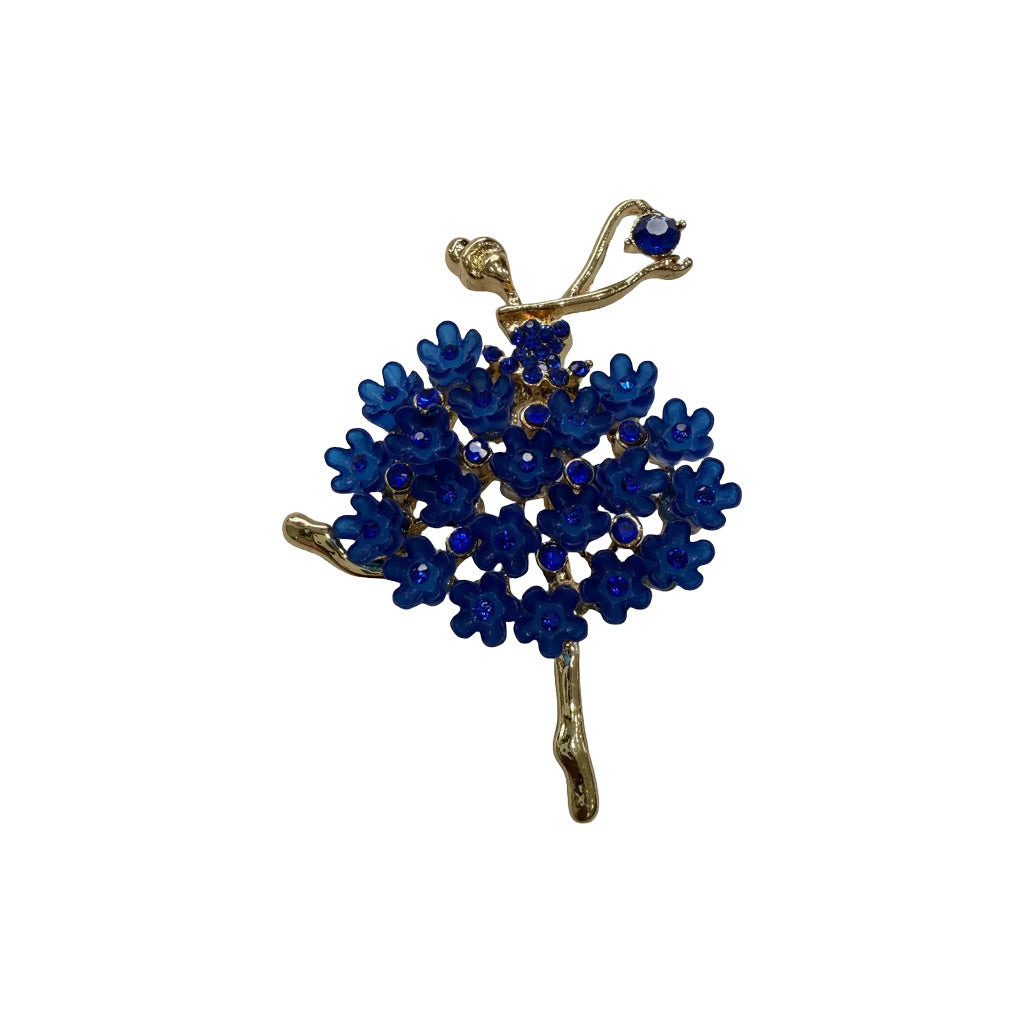 Broche Ballerina en color Azul marino sobre fondo blanco para mujer Angara Moda