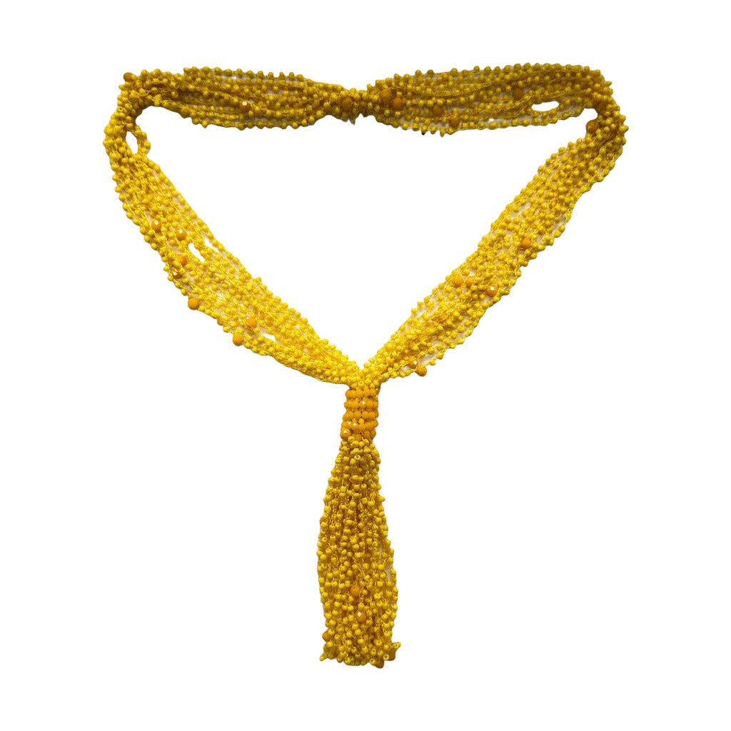 Collar largo rambutan en color Amarillo sobre fondo blanco para mujer Angara Moda