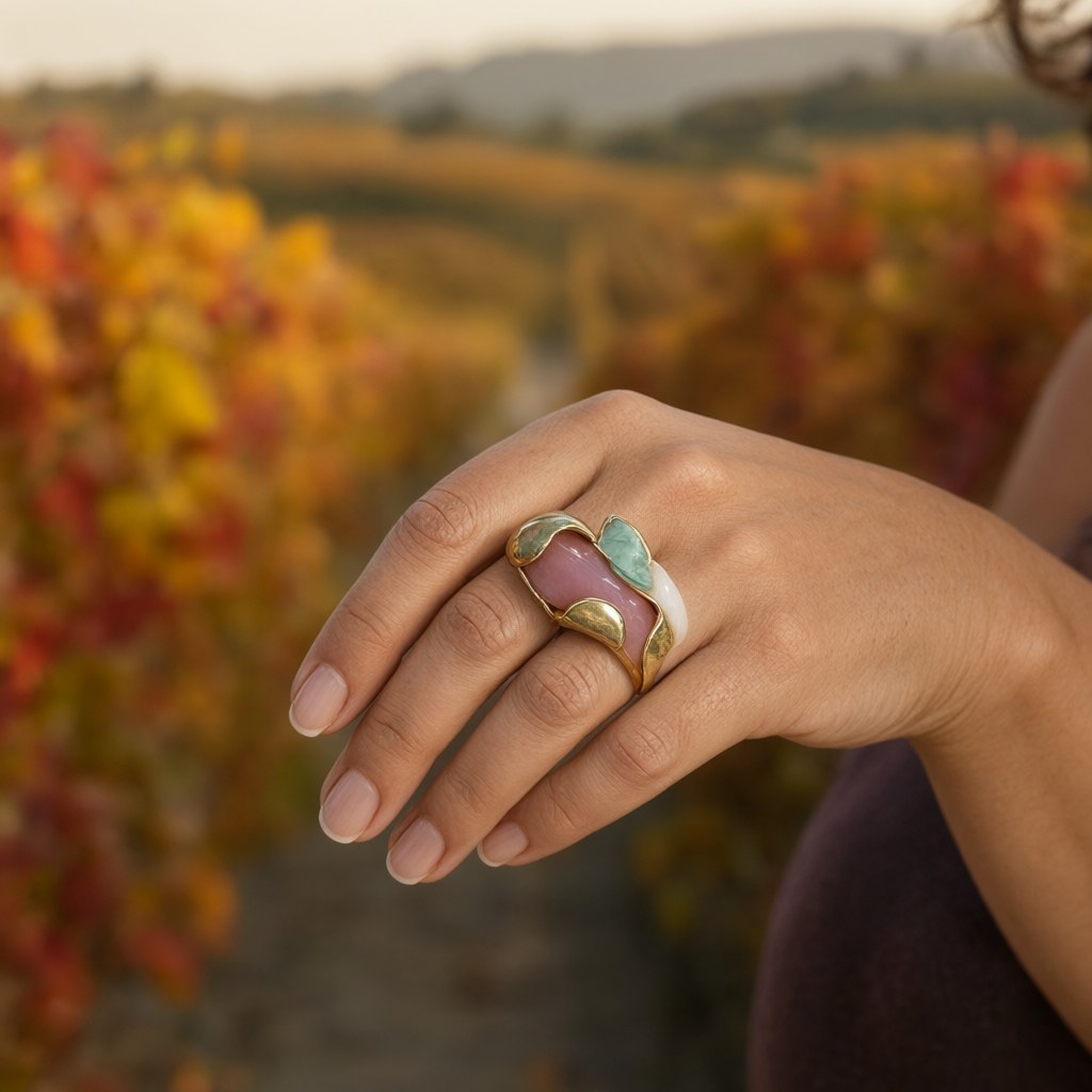 Anillo elastico nemo puestos en una modelo para mujer Angara Moda