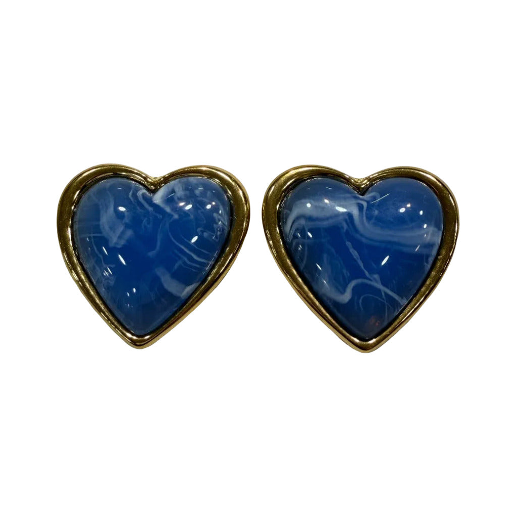 Pendientes sirena en color Azul vaquero oscuro sobre fondo blanco para mujer Angara Moda