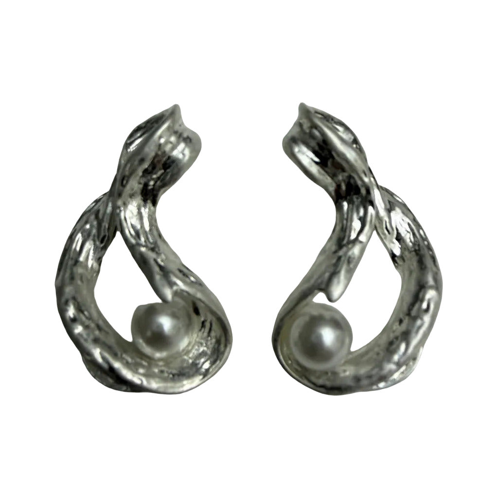 Pendientes pletina en color Plateado sobre fondo blanco para mujer Angara Moda