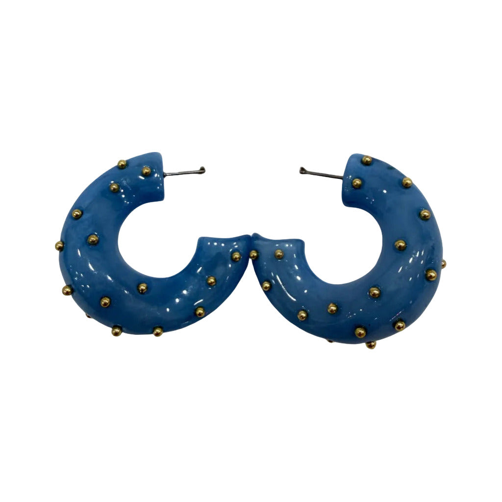 Pendientes brownie en color Azul vaquero claro sobre fondo blanco para mujer Angara Moda