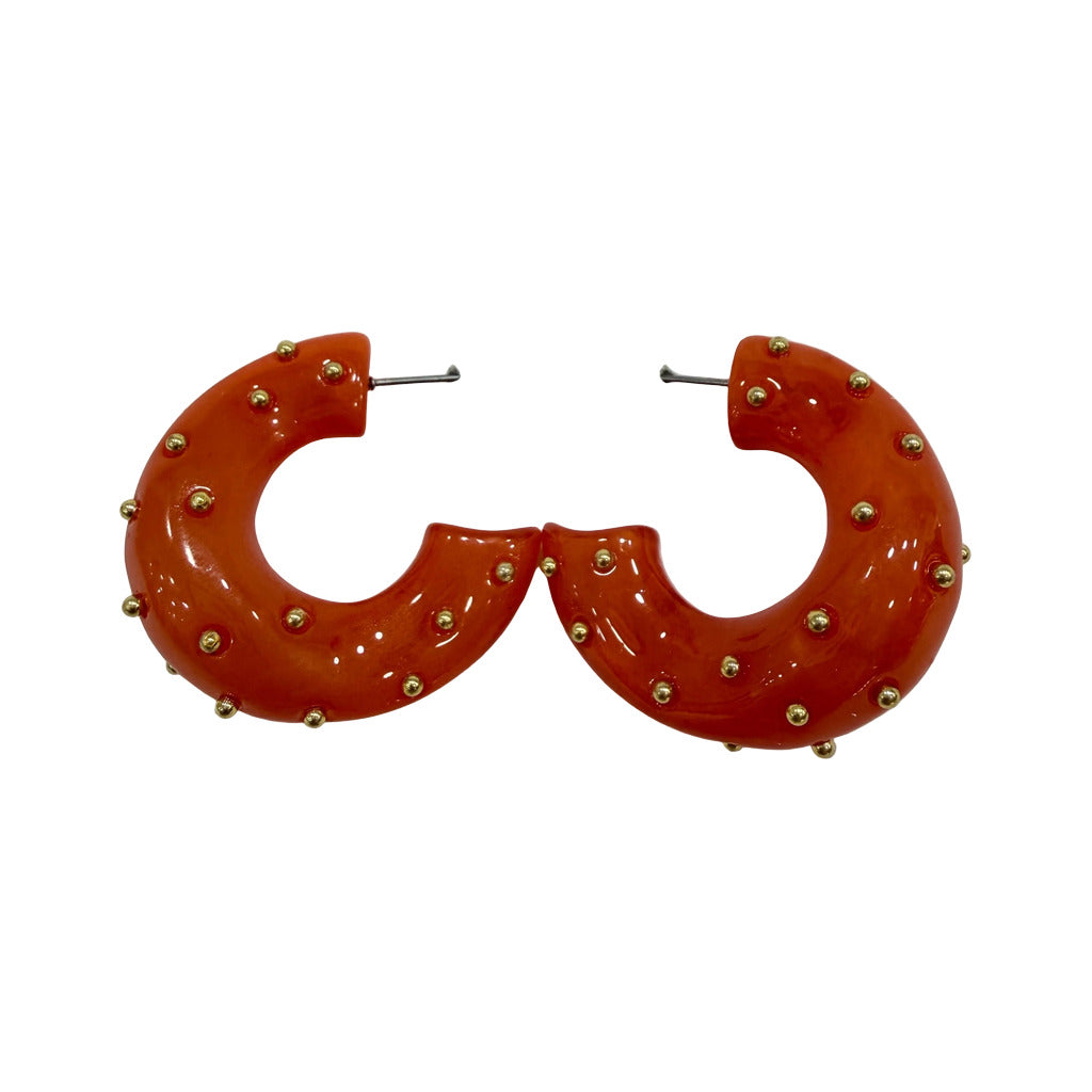 Pendientes brownie en color Naranja sobre fondo blanco para mujer Angara Moda
