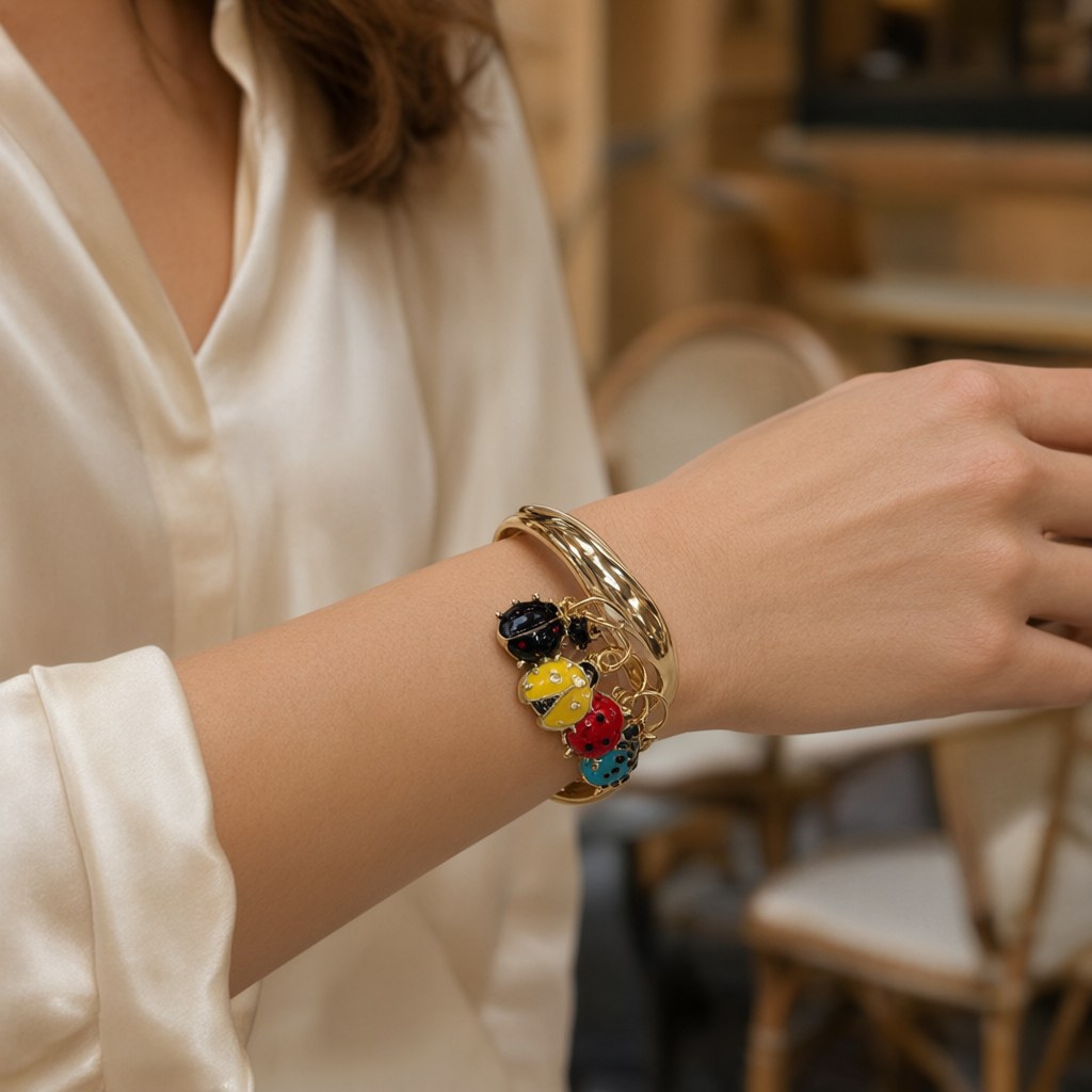 Pulsera wonka puestos en una modelo para mujer Angara Moda