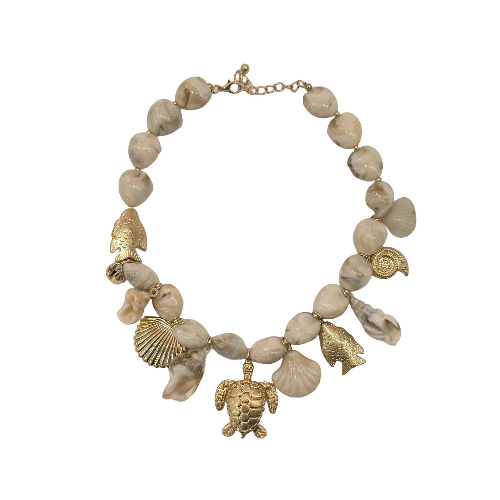 Collar caribe sobre fondo blanco para mujer Angara Moda