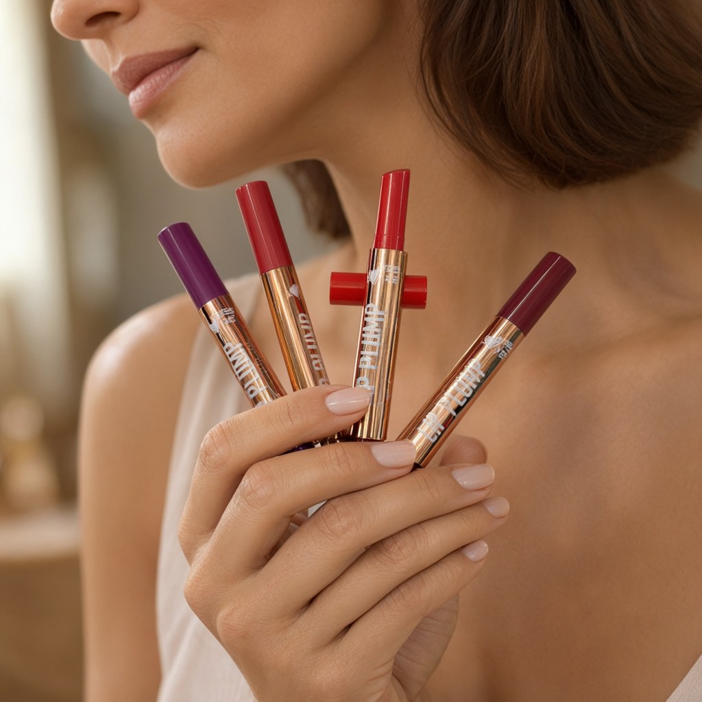 Brillo de Labios Efecto Voluminizador chili en la mano para mujer Angara Moda