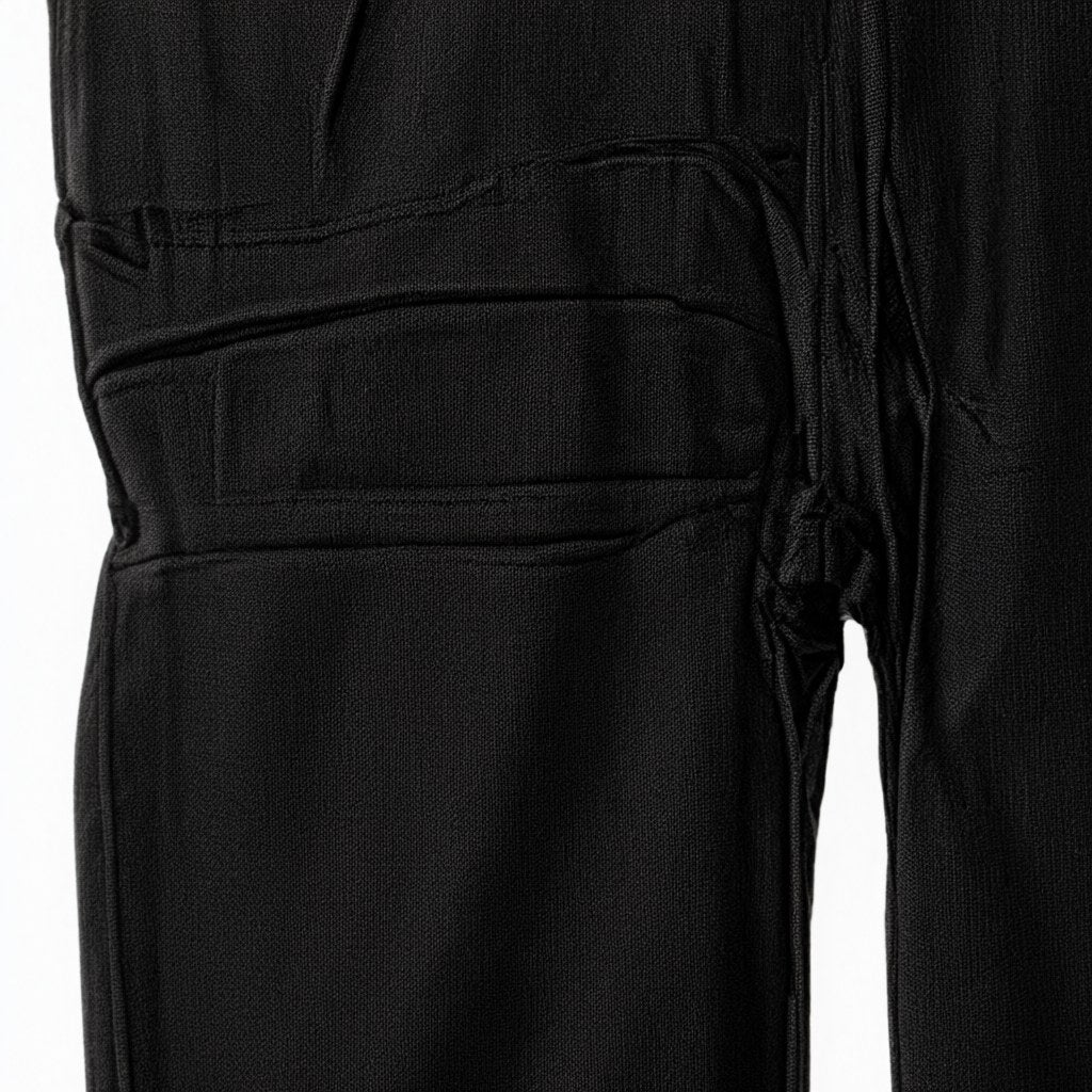 Detalle del tejido de Pantalón pitillo efecto cuero con cintura alta elástica Prieto para mujer Angara Moda