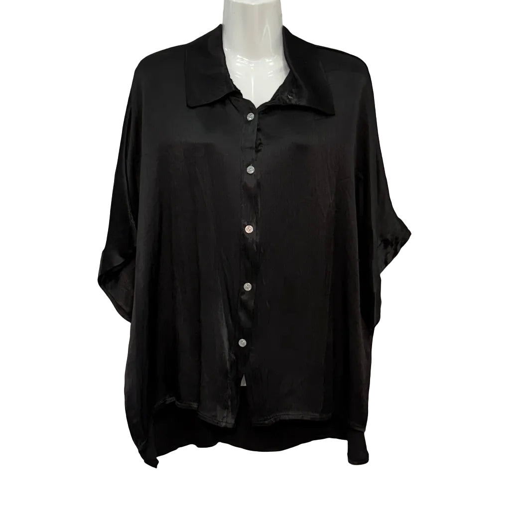 Camisa Victoria en color Negro sobre fondo blanco para mujer Angara Moda