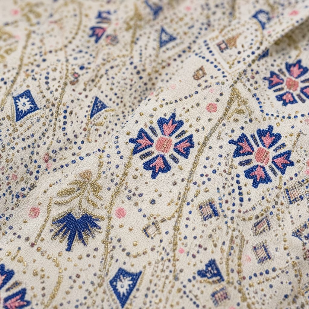 Detalle del tejido de Kimono Largo Joan para mujer Angara Moda
