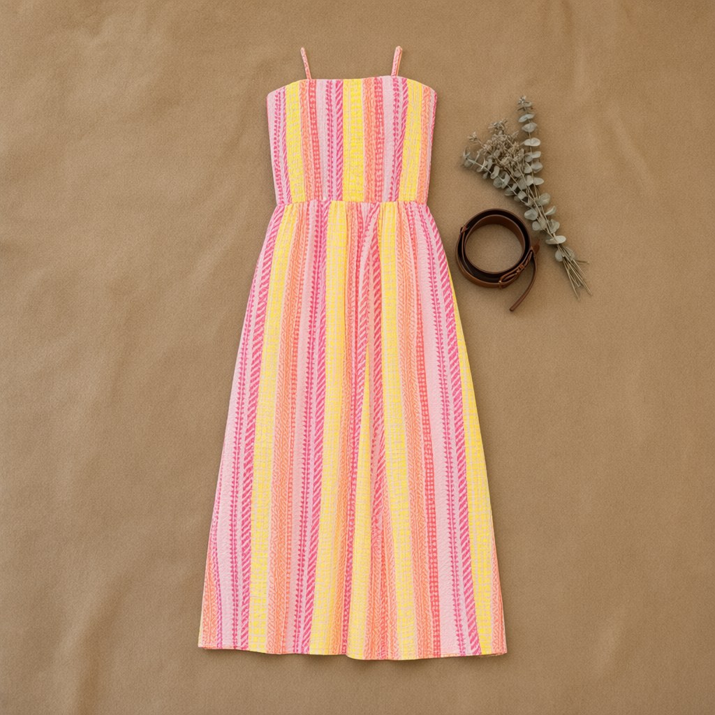 Vestido Largo Olivia Strapless Estampado Étnico desde arriba para mujer Angara Moda