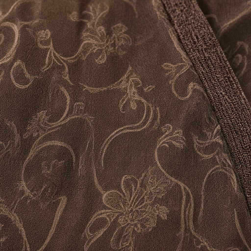 Detalle del tejido de Pantalón Palazzo Princesa Estampado Arabesco con Cintura Elástica y Cordón para mujer Angara Moda