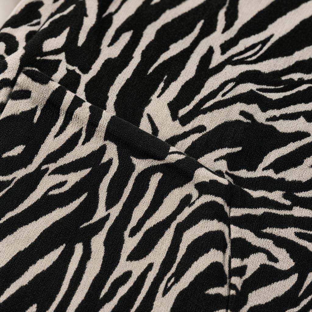 Detalle del tejido de Camiseta Sabána de Estampado Animal Print con Manga Mariposa para mujer Angara Moda
