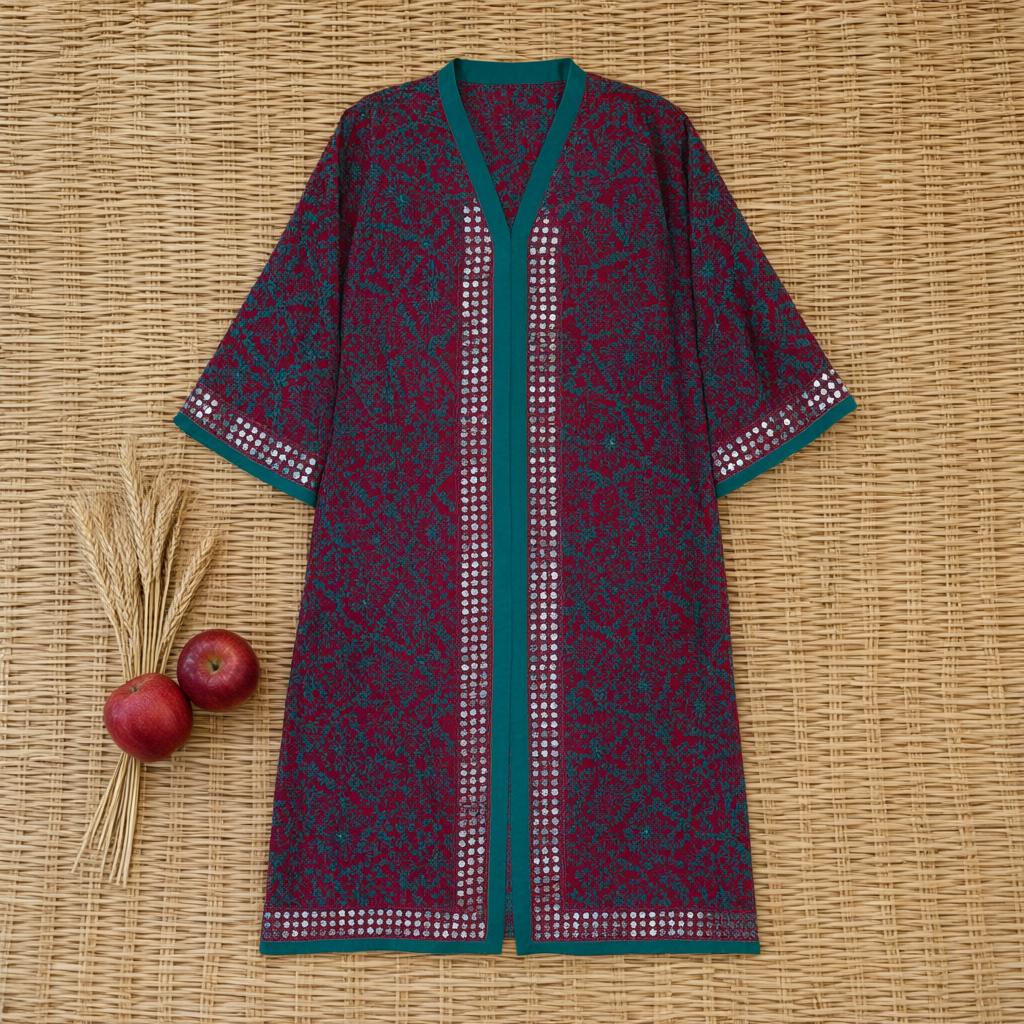 Kimono Turquía largo con detalles reflectantes desde arriba para mujer Angara Moda