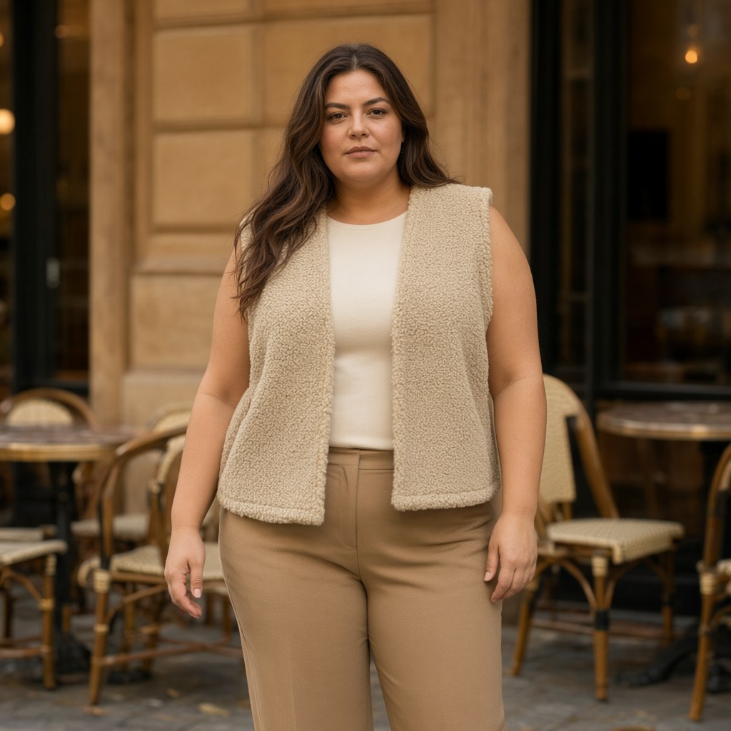 Chaleco Brisa con una modelo para mujer Angara Moda