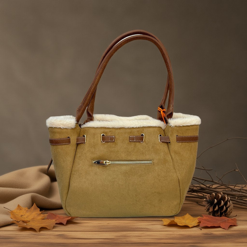 Bolso Luna sobre arena y lino con fondo natural para mujer Angara Moda
