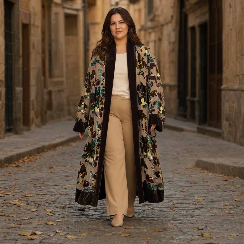 Kimono Gacela con una modelo para mujer Angara Moda