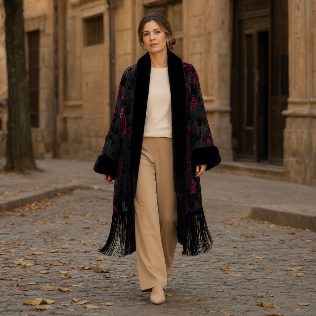 Kimono Luciérnaga con una modelo para mujer Angara Moda