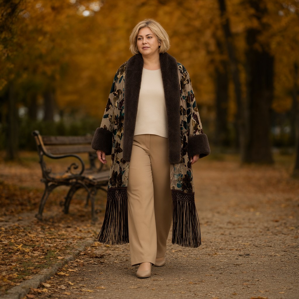 Kimono Sofía con una modelo para mujer Angara Moda