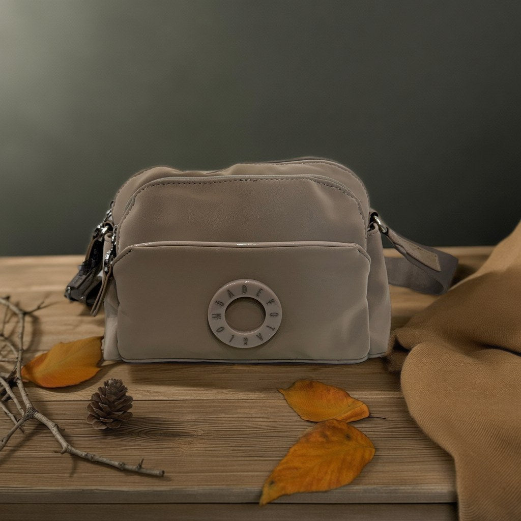 Bandolera Colibrí sobre arena y lino con fondo natural para mujer Angara Moda