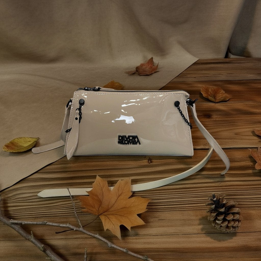 Bandolera Ofelia sobre arena y lino con fondo natural para mujer Angara Moda