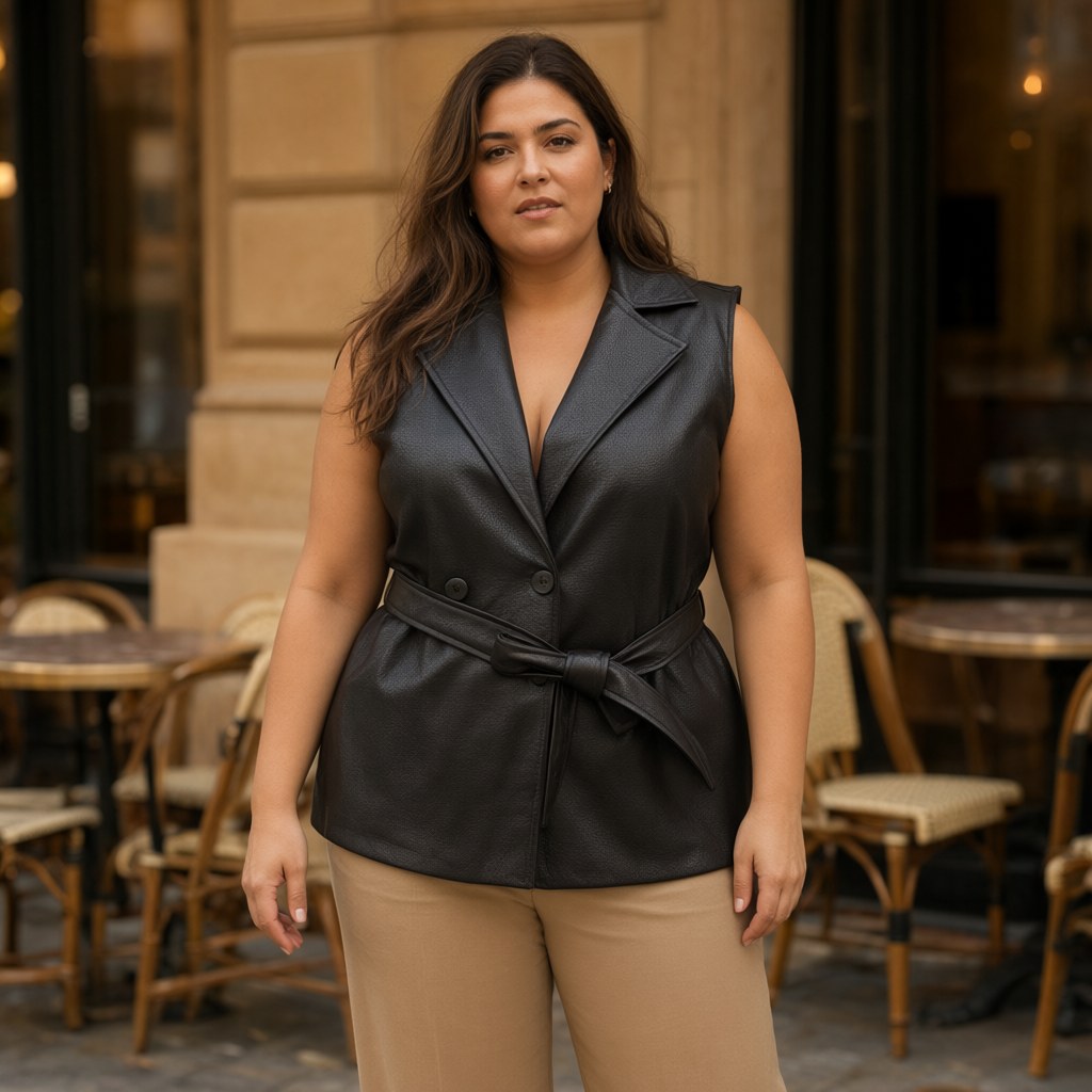 Chaleco Salome con una modelo para mujer Angara Moda