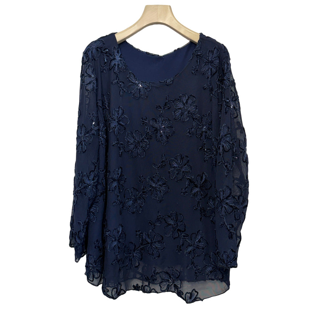 Blusa Elena en color Azul marino sobre fondo blanco para mujer Angara Moda