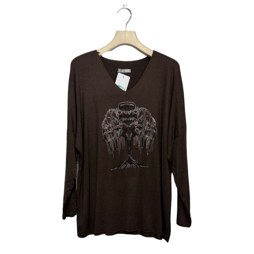 Camiseta Colette en color Chocolate sobre fondo blanco para mujer Angara Moda