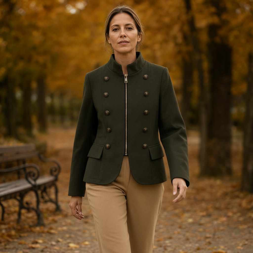Chaqueta Aria con una modelo para mujer Angara Moda