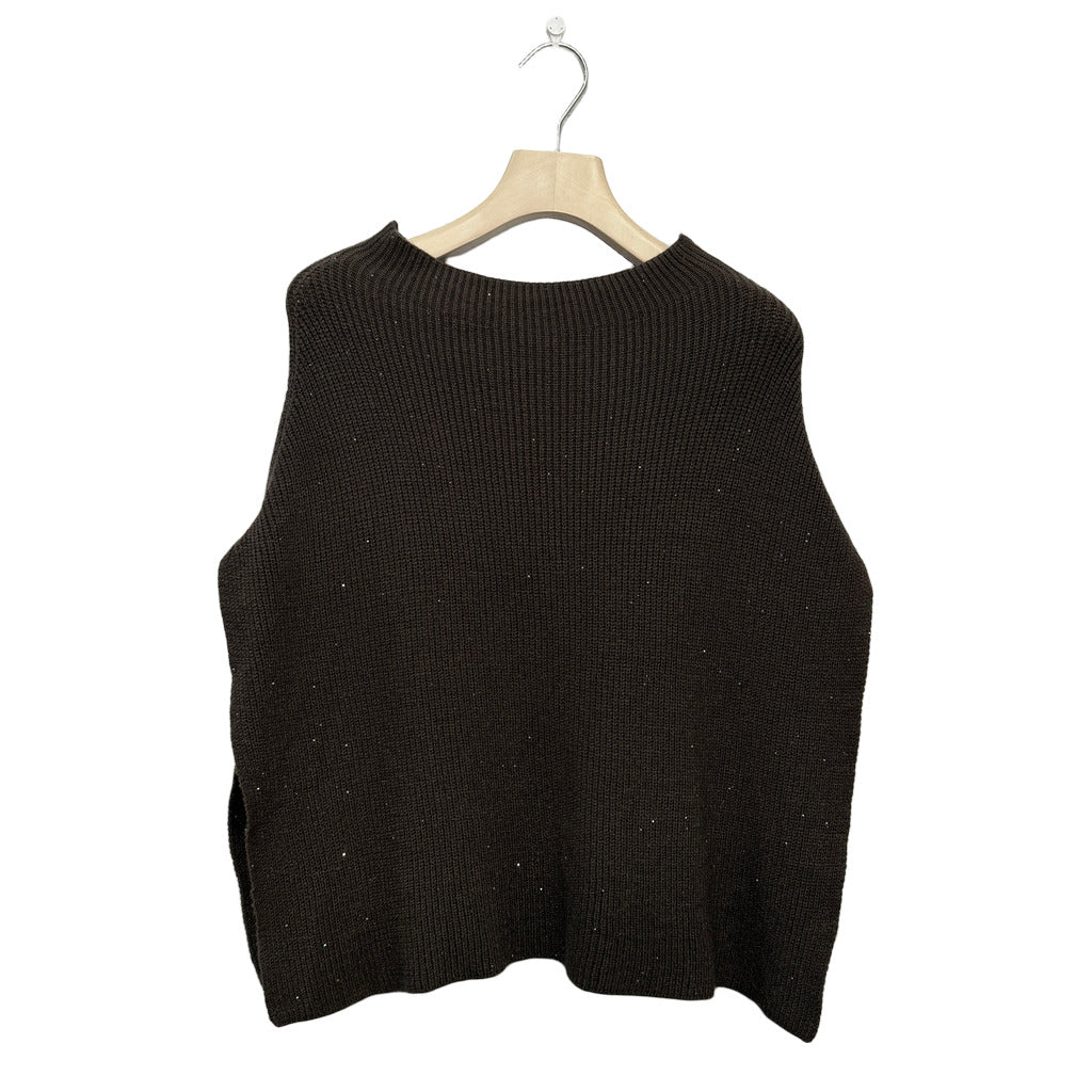 Chaleco Aurelia en color Chocolate sobre fondo blanco para mujer Angara Moda