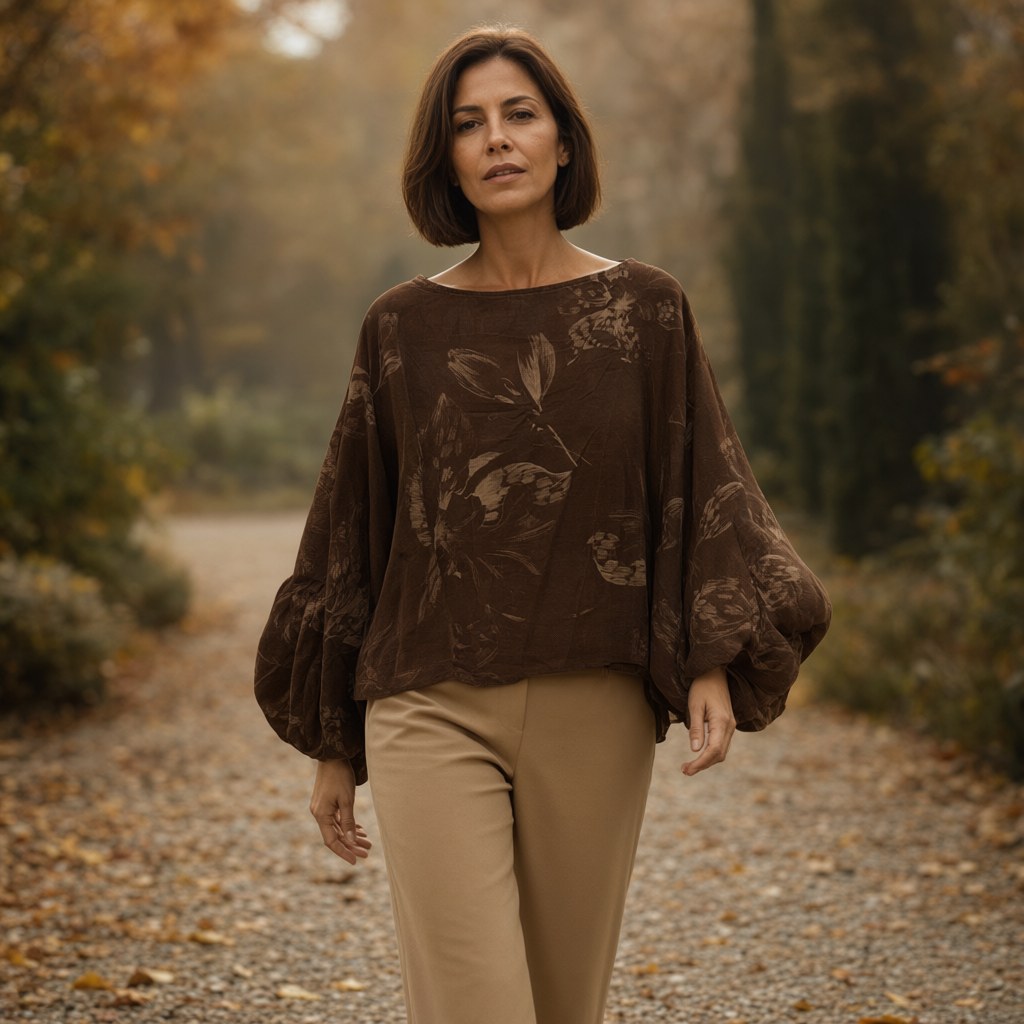 Blusa Alessia con una modelo para mujer Angara Moda