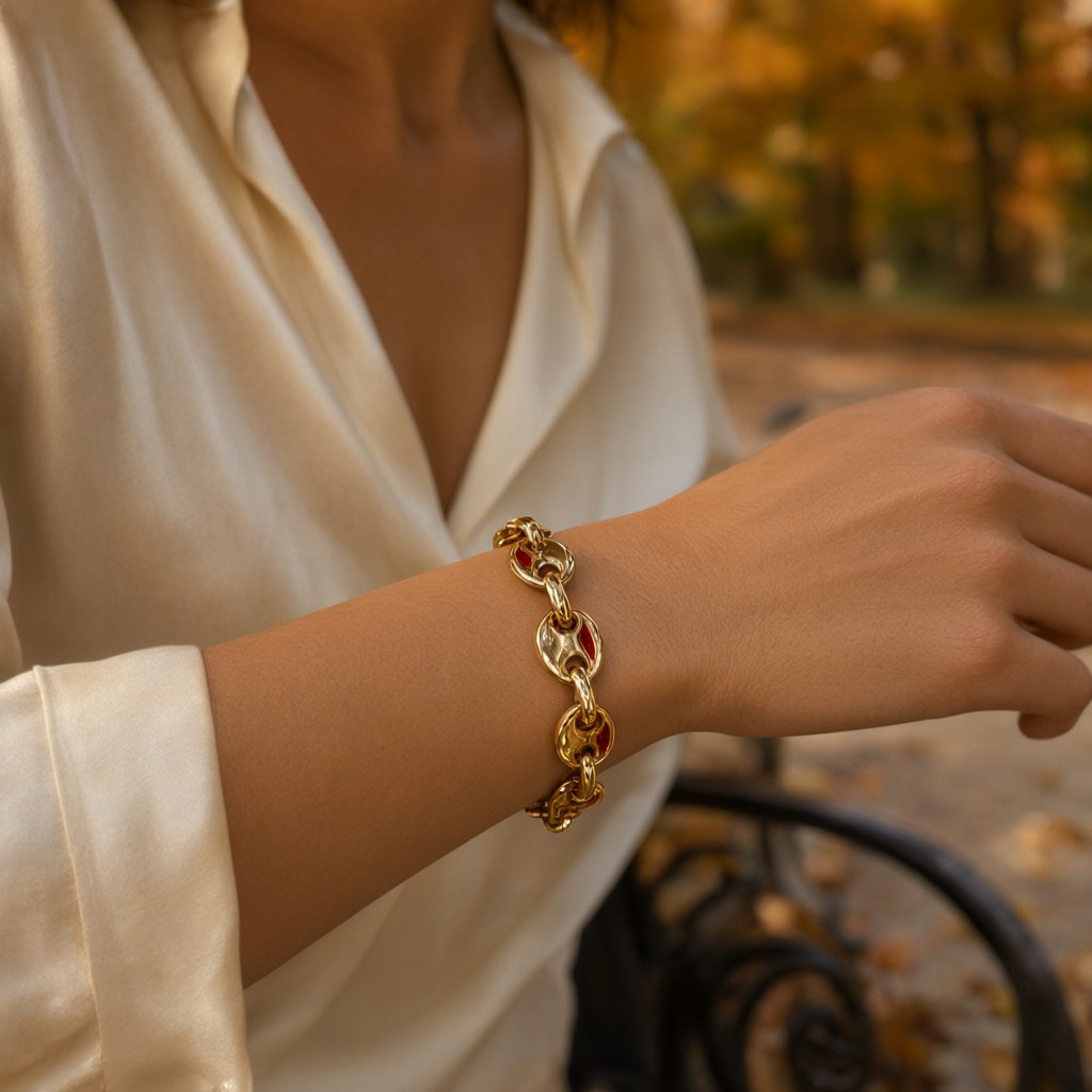 Pulsera calabrote puestos en una modelo para mujer Angara Moda