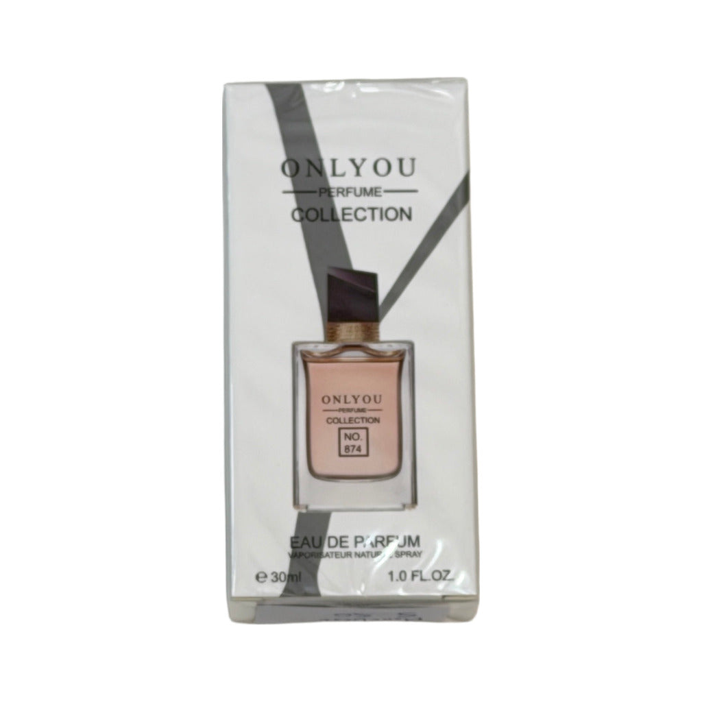 Perfume only you blanco sobre fondo blanco para mujer Angara Moda