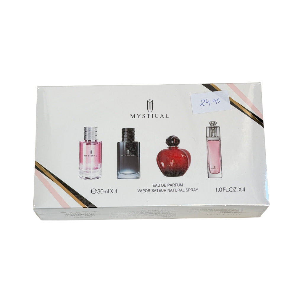 Perfume Mystical sobre fondo blanco para mujer Angara Moda