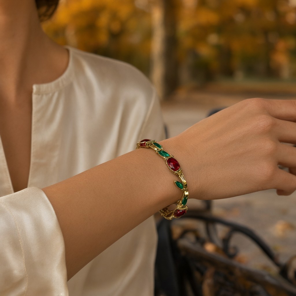 Pulsera Ludmila puestos en una modelo para mujer Angara Moda