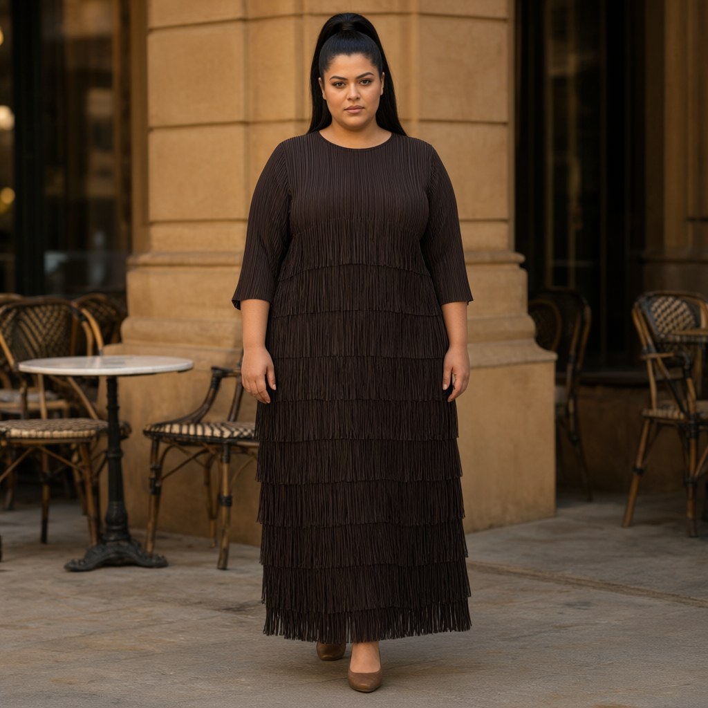 Vestido Ximena con una modelo para mujer Angara Moda